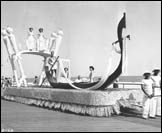 A nautical themed float rolling down the Atlantic City Boardwalk druing the 1951 Parade.