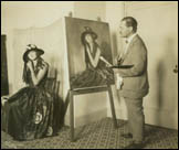Ruth Malcolmson, Miss America 1924, being painted by Nicolo Michelow at the Atlantic City Ambassador Hotel.